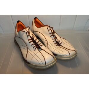 BCBG Maxazria Men's Leather Lace Up Shoes Size 11 D White Brown Made in Brazil